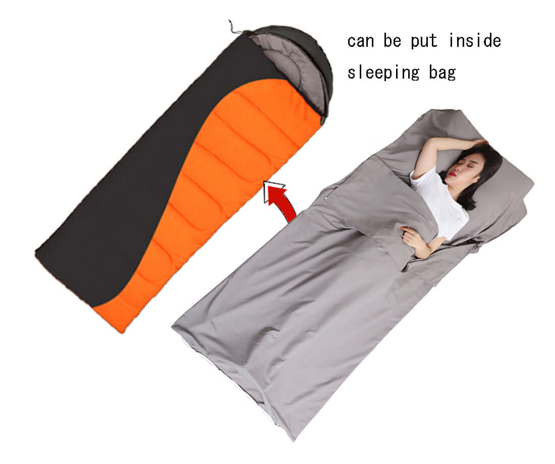  JITTY Sleeping Bag Liner Travel Sheet for Business Camping Home Hostels 210x115cm( Khaki)