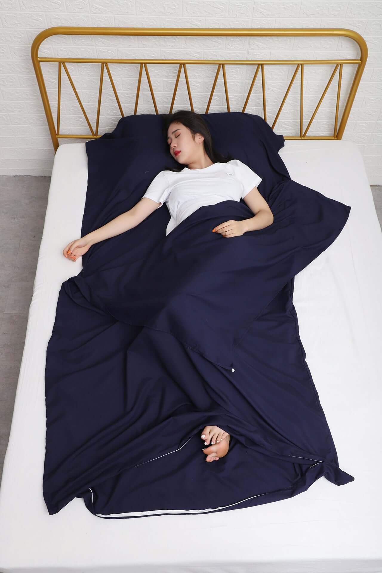 Free Shipping JITTY Sleeping Bag Liner Travel Sheet for Business Camping Home Hostels 210x115cm(Navy) - JITTY SHOP