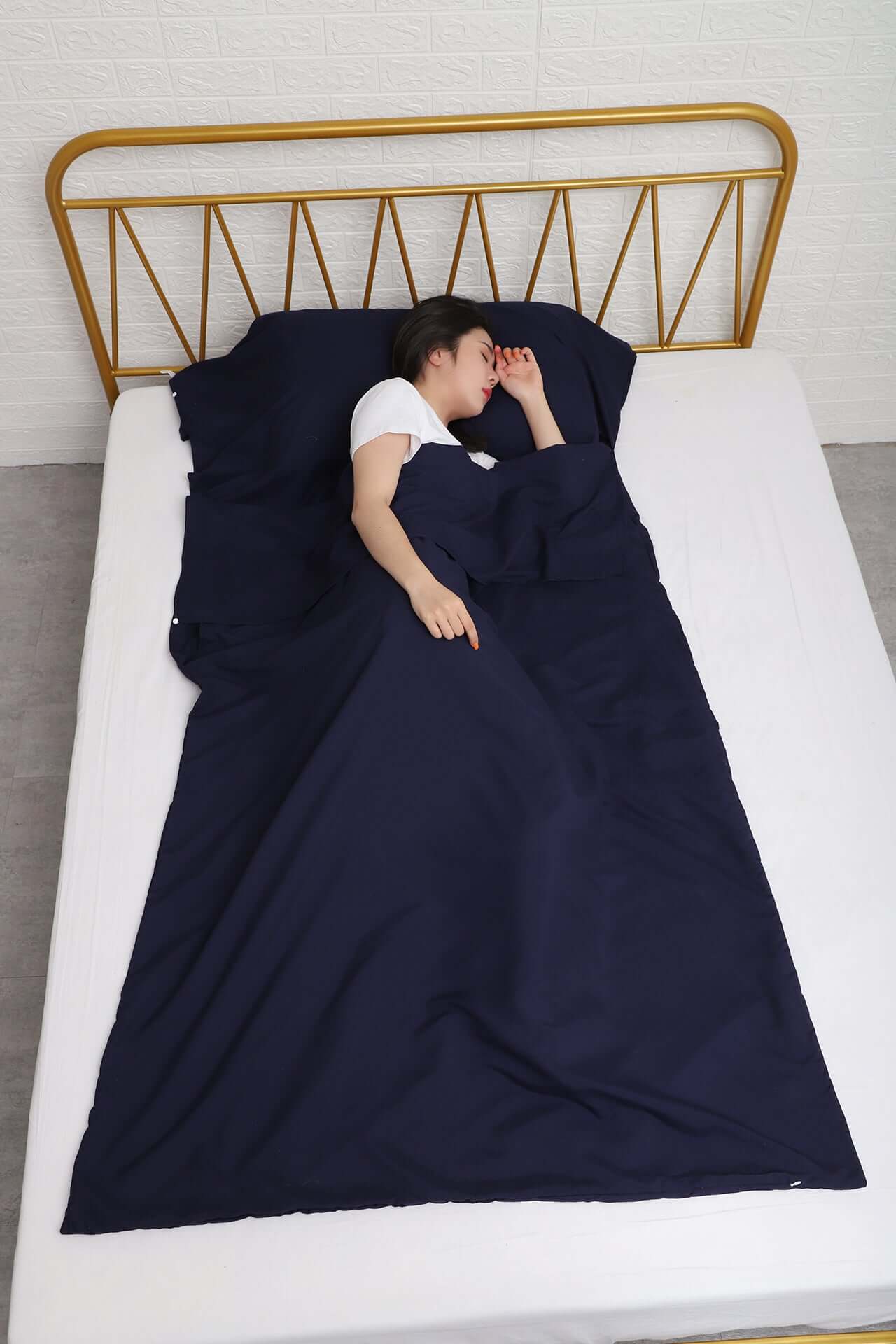 Free Shipping JITTY Sleeping Bag Liner Travel Sheet for Business Camping Home Hostels 210x115cm(Navy) - JITTY SHOP