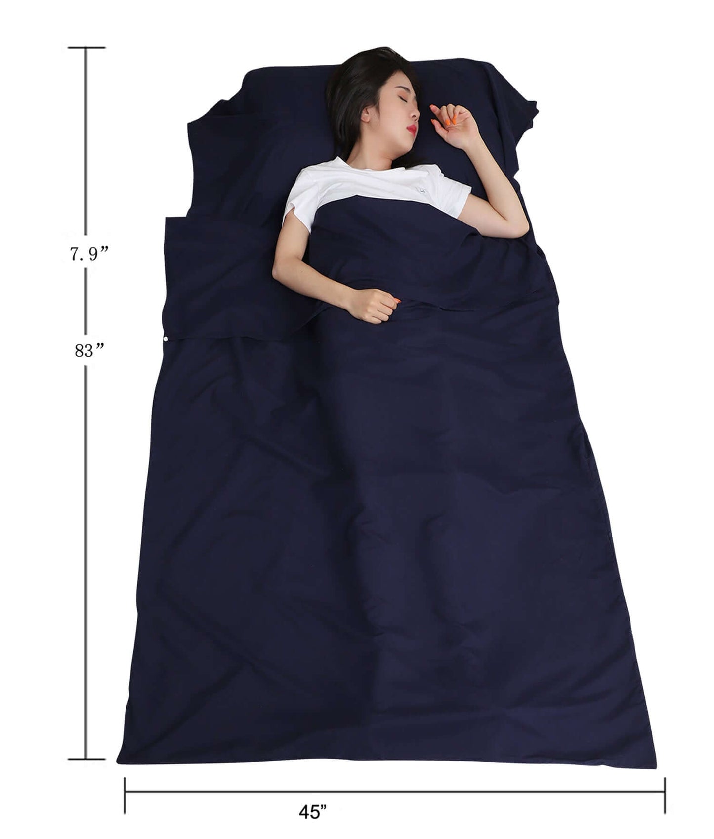 Free Shipping JITTY Sleeping Bag Liner Travel Sheet for Business Camping Home Hostels 210x115cm(Navy) - JITTY SHOP