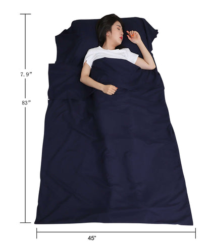 Free Shipping JITTY Sleeping Bag Liner Travel Sheet for Business Camping Home Hostels 210x115cm(Navy) - JITTY SHOP