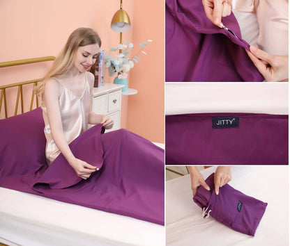 Free Shipping JITTY Sleeping Bag Liner Travel Sheet for Business Camping Home Hostels 210x115cm(Purple) - JITTY SHOP