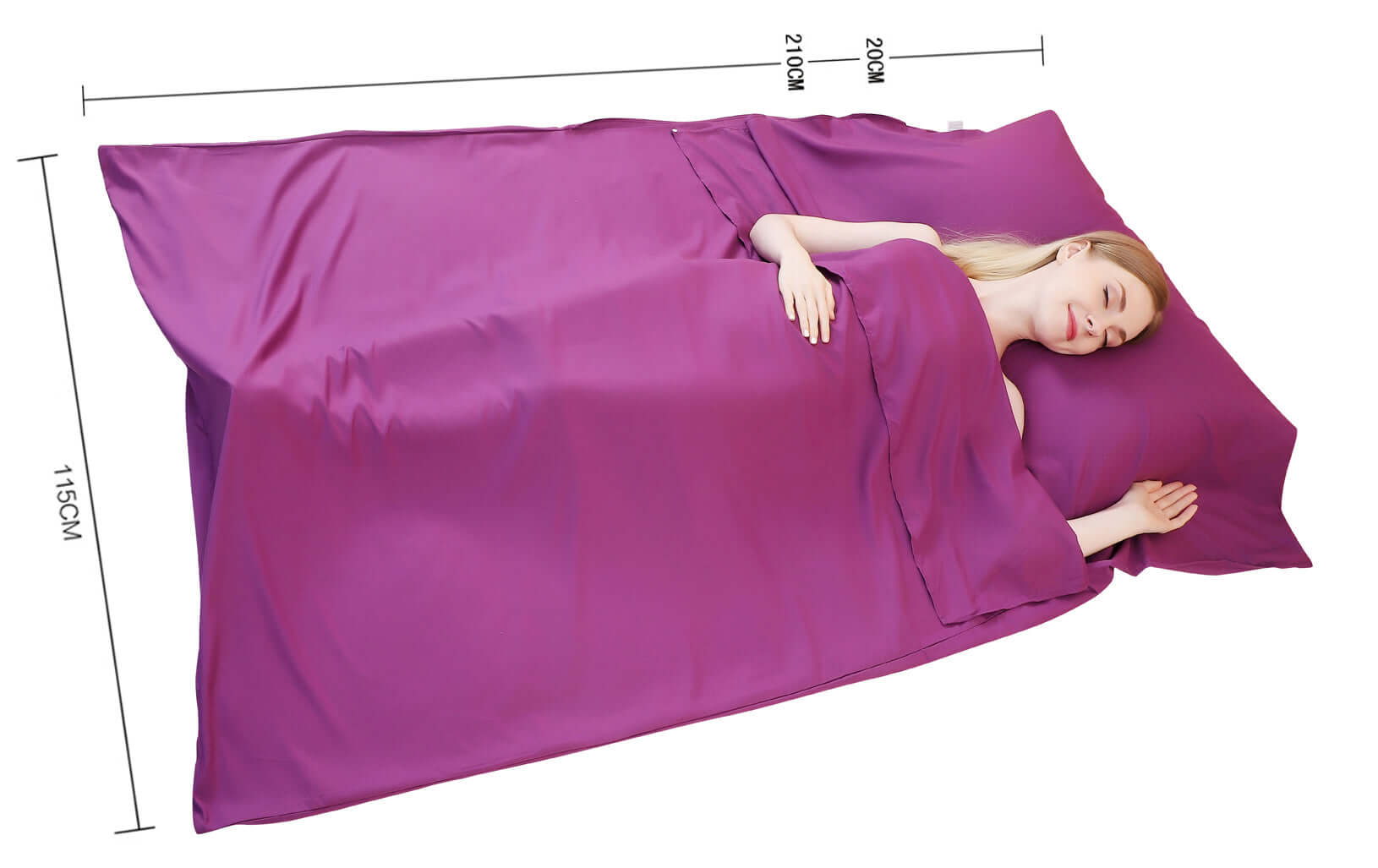 Free Shipping JITTY Sleeping Bag Liner Travel Sheet for Business Camping Home Hostels 210x115cm(Purple) - JITTY SHOP