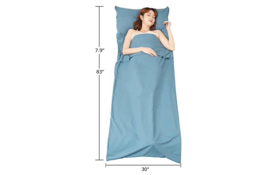  JITTY Sleeping Bag Liner Travel Sheet for Business Camping Home Hostels 210x75cm (Blue) 