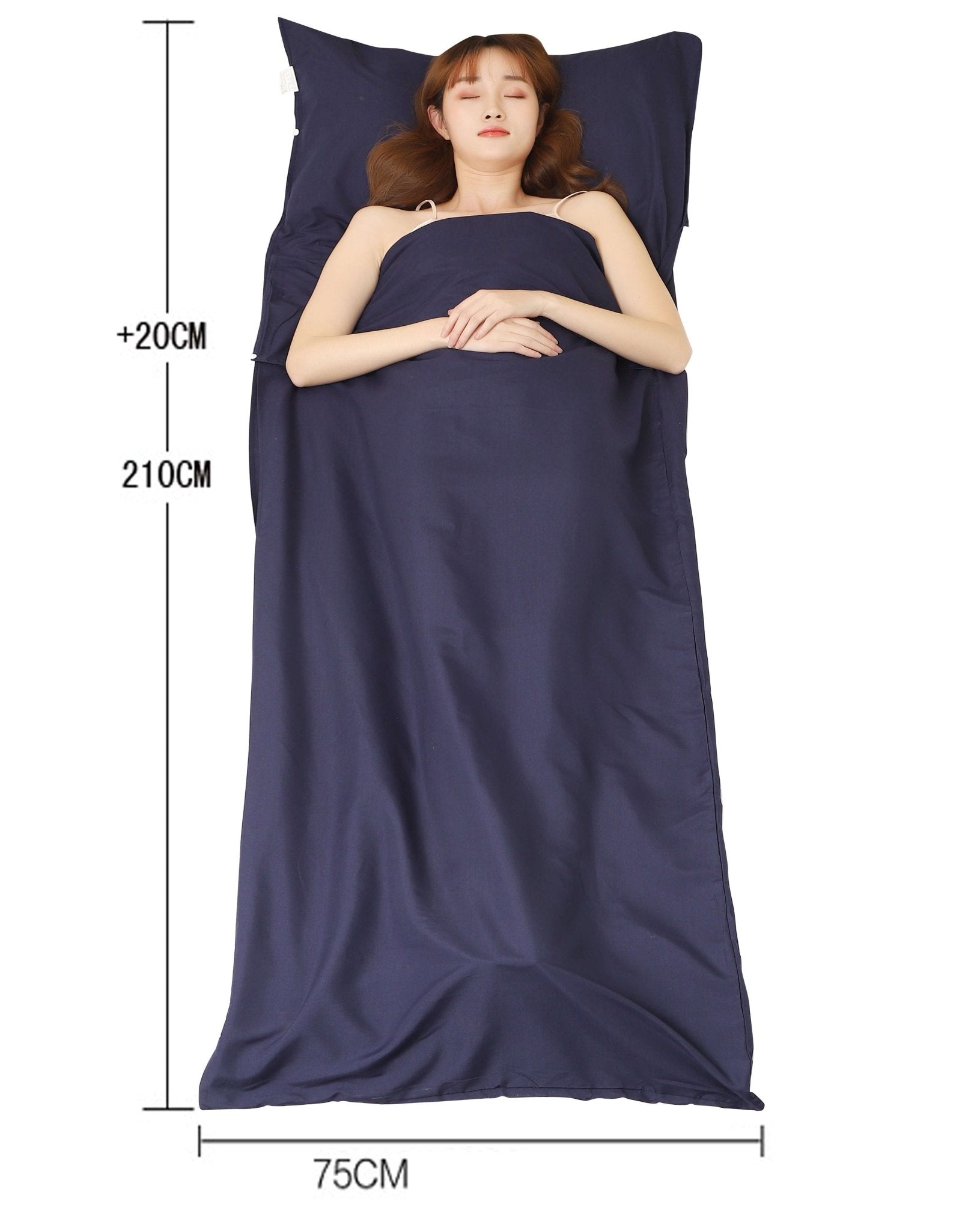 Free Shipping JITTY Sleeping Bag Liner Travel Sheet for Business Camping Home Hostels 210x75cm(Navy) - JITTY SHOP