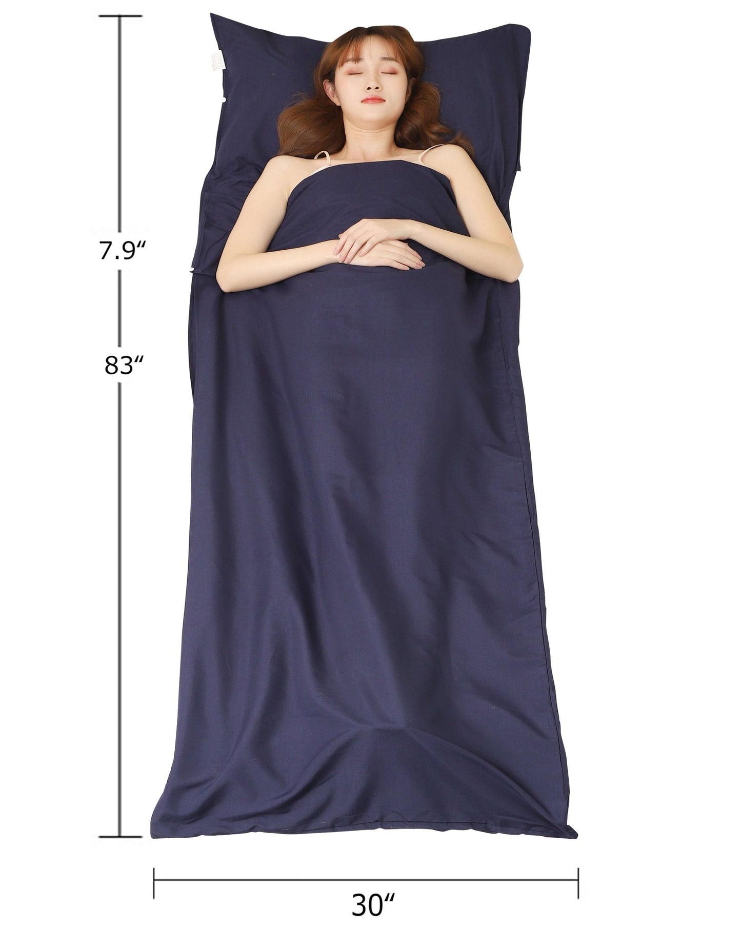 Free Shipping JITTY Sleeping Bag Liner Travel Sheet for Business Camping Home Hostels 210x75cm(Navy) - JITTY SHOP