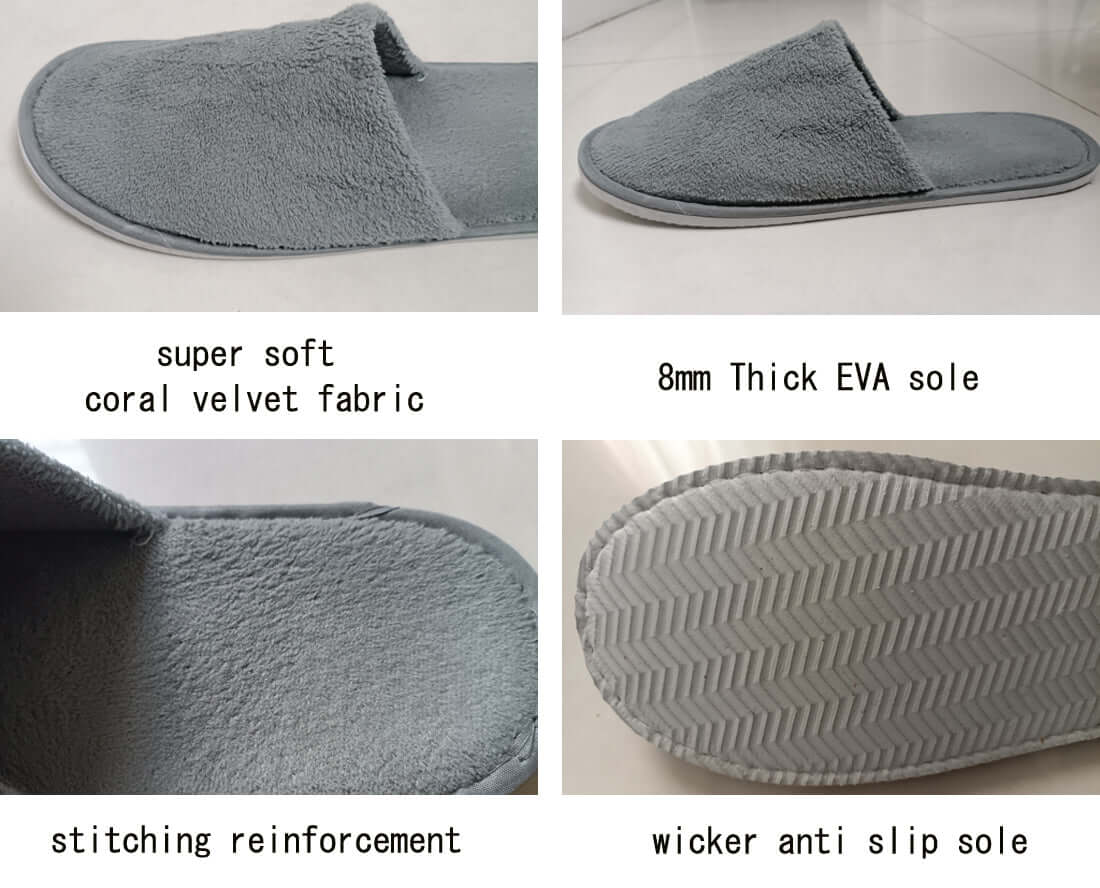 Luxury Disposable Slippers Grey 5 Pairs JITTY,Soft Non Slip Design,Wholesale Pricing Free Shipping - JITTY SHOP